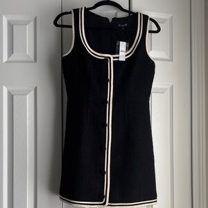 J. Crew Black Dress with Cream Accents